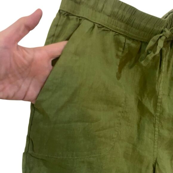 C&C California 100% linen NWOT green large pockets drawstring waist - Picture 4 of 4